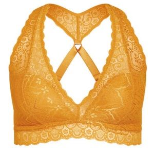 Hips & Curves Racer Back Bralette in Marigold - Size L